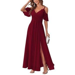 Cold Shoulder Chiffon Dress